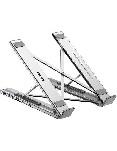 Unitek Podstawka regulowana pod laptop z hubem/HDMI/PD/SD