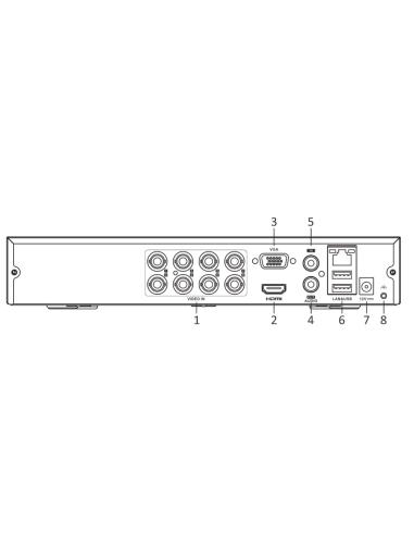 Rejestrator 5w1 Hilook 8 kanałowy 5MP DVR-8CH-5MP z dyskiem 2TB