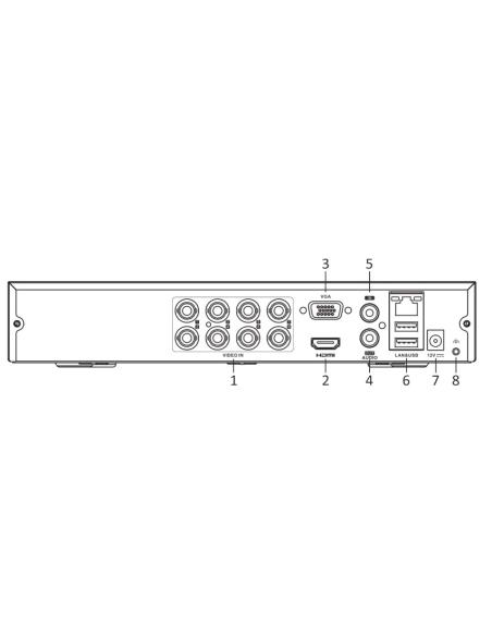 Rejestrator 5w1 Hilook 8 kanałowy 5MP DVR-8CH-5MP z dyskiem 2TB