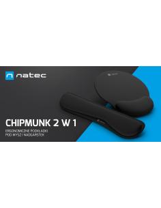 Podkładka pod mysz i nadgarstek Natec Chipmunk 2w1 zestaw ergonomiczny czarny 2