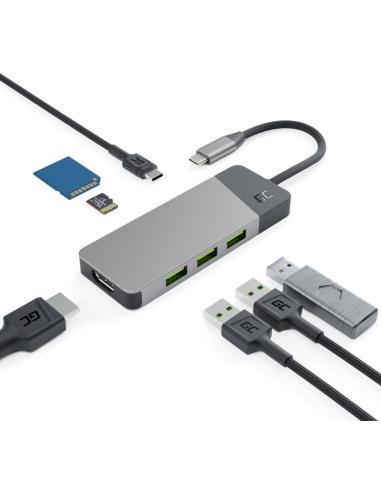 Hub USB 7w1 Green Cell Connect 3x USB-A 3.1 HDMI 4K 60Hz 1x USB-C PD 85W