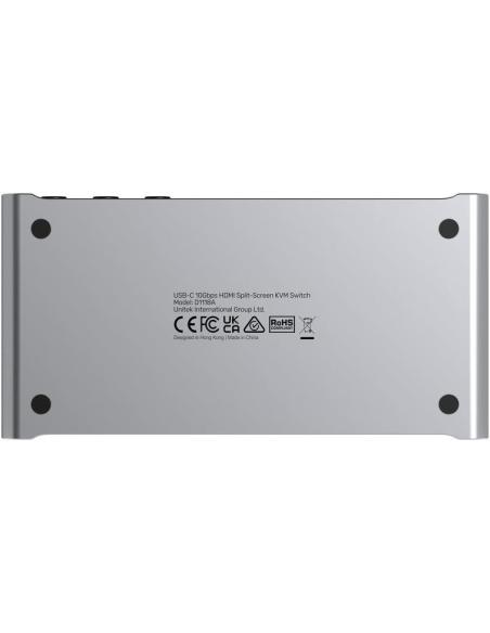 Przełącznik KVM Unitek USB-C 10Gbps z HDMI i transferem plików między systemami