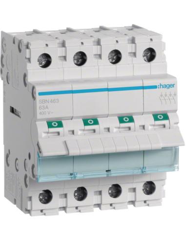 Modułowy rozłącznik izolacyjny 4P 63A 400VAC Hager SBN463