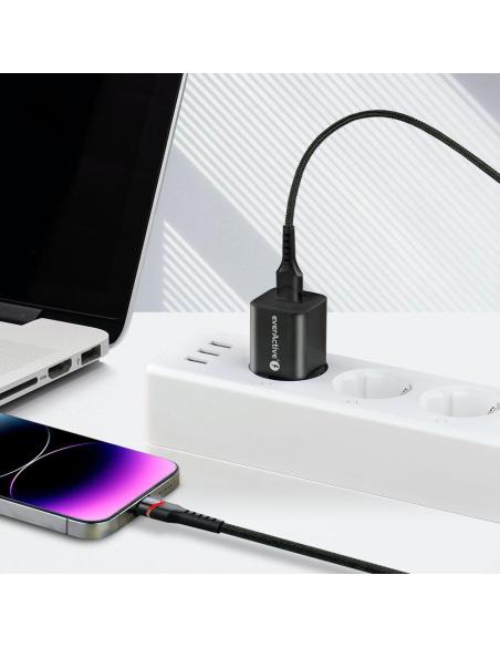 KABEL USB-A / Lightning Apple iPhone LED RGB everActive CBB-1IBR 100cm 2,4A