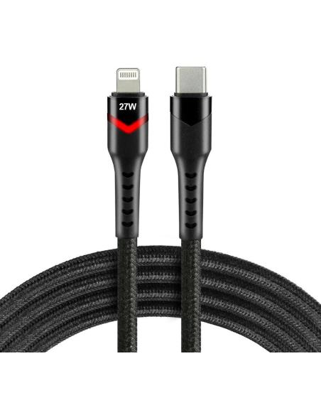 KABEL USB-C / Lightning Apple iPhone LED RGB everActive CBB-1CIR 100cm PD 27W