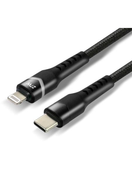 KABEL USB-C / Lightning Apple iPhone LED RGB everActive CBB-1CIR 100cm PD 27W