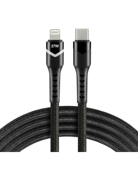 KABEL USB-C / Lightning Apple iPhone LED RGB everActive CBB-1CIR 100cm PD 27W