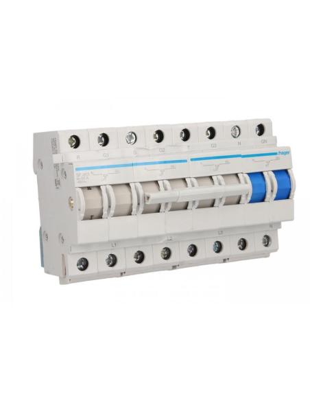 HAGER Modułowy przełącznik zasilania 3P+N I-0-II 63A 400VAC SF463
