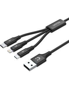 Unitek przewód ładujący USB 3 w 1 czarny