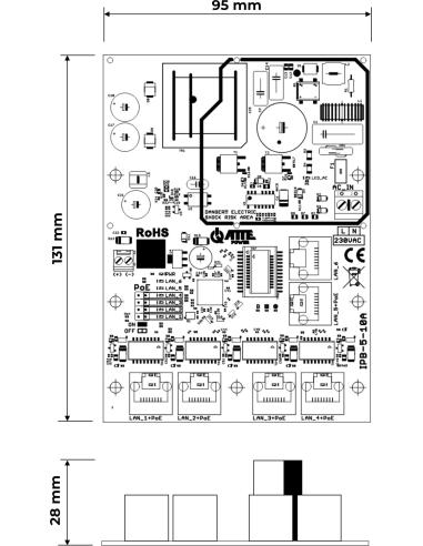 Switch PoE 6 portowy ze zintegrowanym zasilaczem ATTE IPB-5-10A-OF