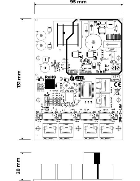 Switch PoE 6 portowy ze zintegrowanym zasilaczem ATTE IPB-5-10A-OF