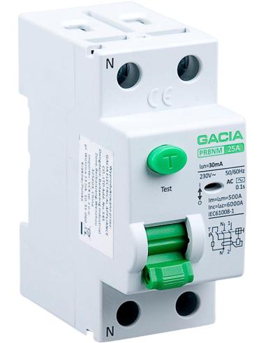 Wyłącznik różnicowoprądowy 25A, 30mA, 2P, typ A GACIA PR8NM 2P 25A 30MA A