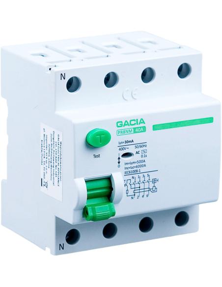 Wyłącznik różnicowoprądowy 25A, 30mA, 4P, typ A GACIA PR8NM 4P 25A 30MA A