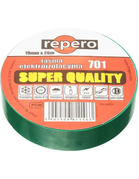 TAŚMA IZOLACYJNA REPERO 701 ZIELONA 19MMX20M