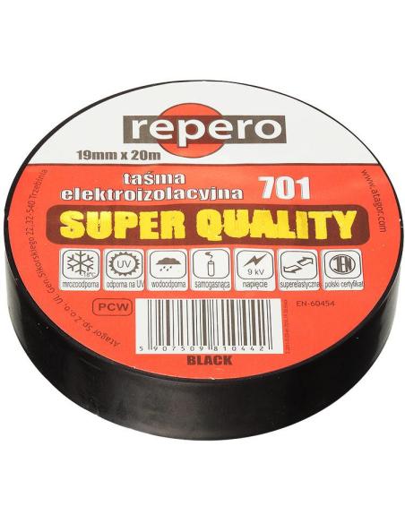 TAŚMA IZOLACYJNA REPERO 701 SZARA 19MMX20M