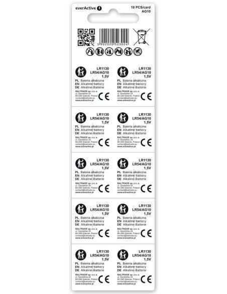 Bateria AG10 / G10 / LR54 / LR1130 everActive 1,5V (blister 10 szt.)