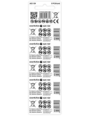 Bateria 23A / A23 / LRV08 everActive 12V (blister 5 szt.)