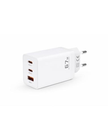 Ładowarka sieciowa Voltage GaN Charger 67W PD 3.0 QC 3.0 USB-A 2x USB-C biała