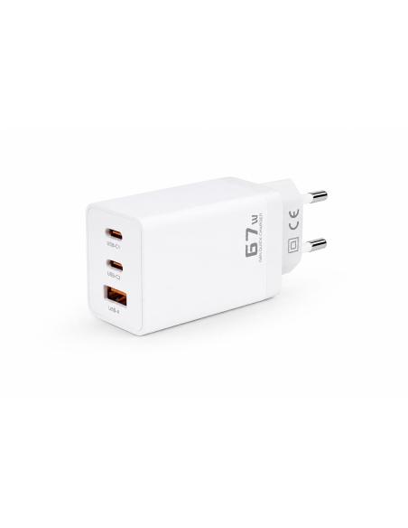 Ładowarka sieciowa Voltage GaN Charger 67W PD 3.0 QC 3.0 USB-A 2x USB-C biała