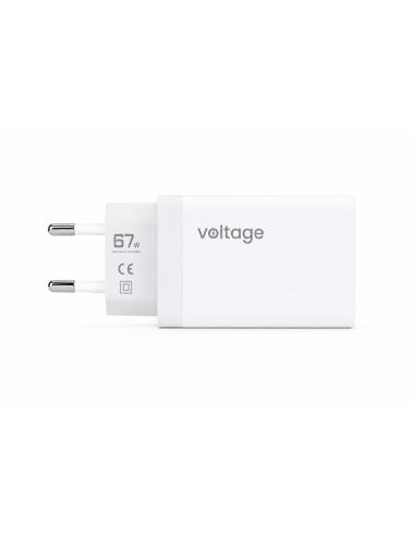Ładowarka sieciowa Voltage GaN Charger 67W PD 3.0 QC 3.0 USB-A 2x USB-C biała