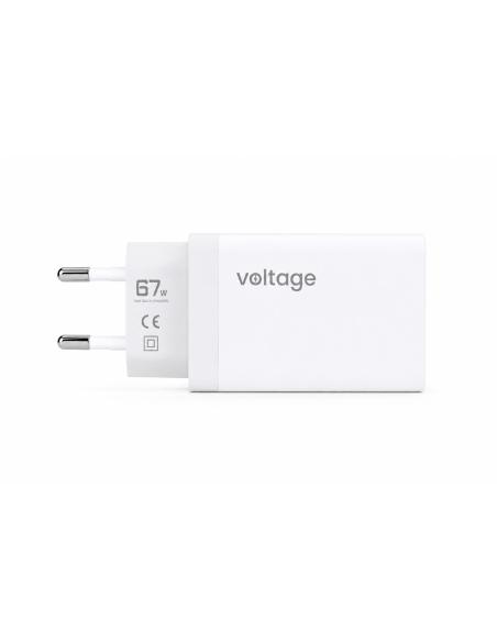 Ładowarka sieciowa Voltage GaN Charger 67W PD 3.0 QC 3.0 USB-A 2x USB-C biała