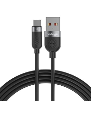 Kabel USB-A / USB-C Voltage Silicone 66W PD 100cm czarny