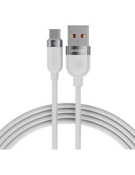 Kabel USB-A / USB-C Voltage Silicone 66W PD 100cm biały