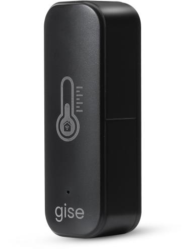 GISE Smart Czujnik temperatury i wilgotności Wi-Fi Czarny | Tuya | GTHS-WF-01-B