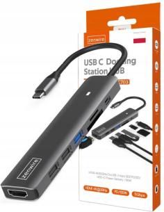 HUB ADAPTER USB-C 7w1 HDMI 4K USB 3.0 SD PD Zenwire BS-HC703