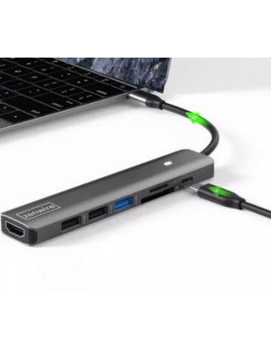 HUB ADAPTER USB-C 7w1 HDMI 4K USB 3.0 SD PD Zenwire BS-HC703