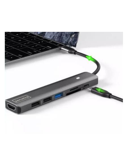 HUB ADAPTER USB-C 7w1 HDMI 4K USB 3.0 SD PD Zenwire BS-HC703