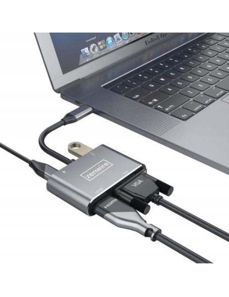 ADAPTER HUB Przejściówka USB-C 4W1 HDMI 4K VGA USB Zenwire BYL-2310