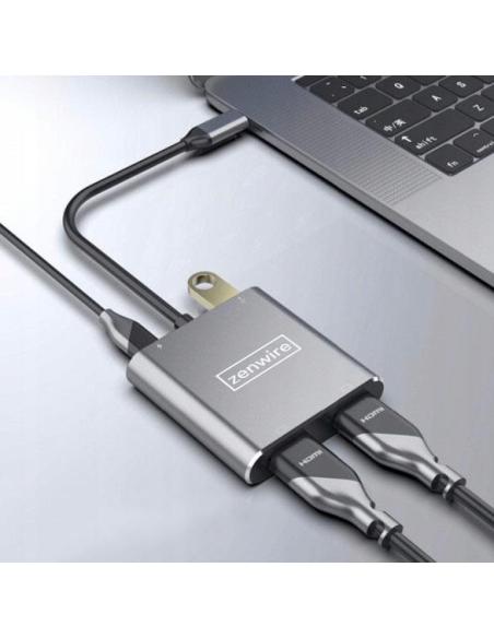 ADAPTER HUB Przejściówka USB- C 4W1 2x HDMI 4K USB 3.0 Zenwire BYL-2309