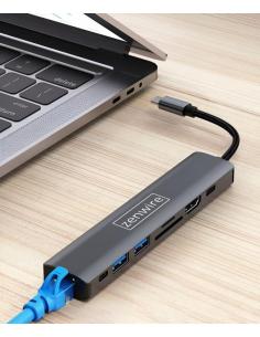 HUB USB-C Przejściówka ADAPTER 8w1 HDMI 2.0 4K 60 Hz Gigabit Ethernet 1000 Mbps Zenwire HUB81 2