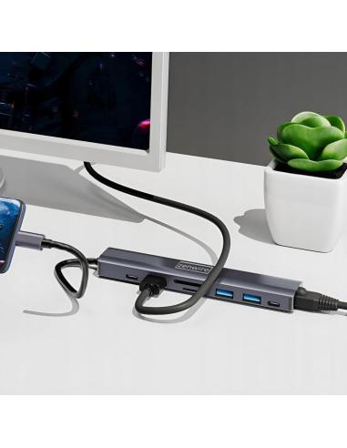 HUB USB-C Przejściówka ADAPTER 8w1 HDMI 2.0 4K 60 Hz Gigabit Ethernet 1000 Mbps Zenwire HUB81