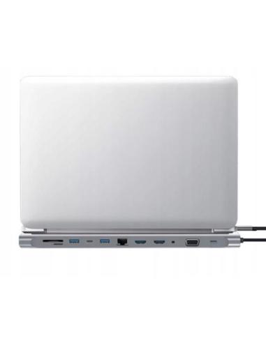 HUB ADAPTER USB-C 12w1 Stacja Dokująca 2x HDMI 4K ETHERNET RJ45 USB 3.0 BYL-2211