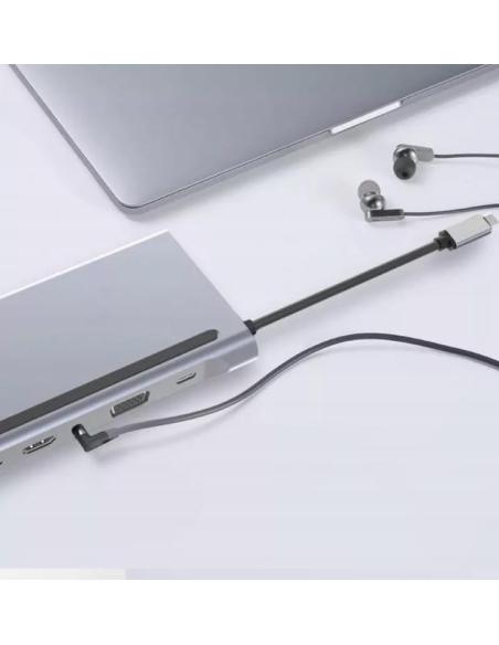 HUB ADAPTER USB-C 12w1 Stacja Dokująca 2x HDMI 4K ETHERNET RJ45 USB 3.0 BYL-2211