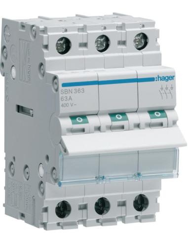 Modułowy rozłącznik izolacyjny 3P 63A 400VAC Hager SBN363