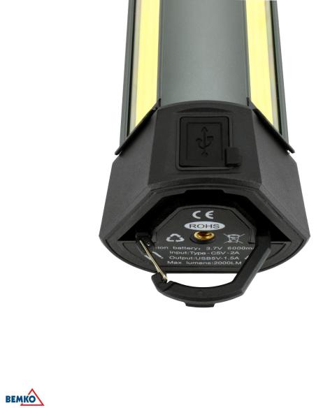 Latarka Wielofunkcyjna LED BEMKO 6000mAh IP42