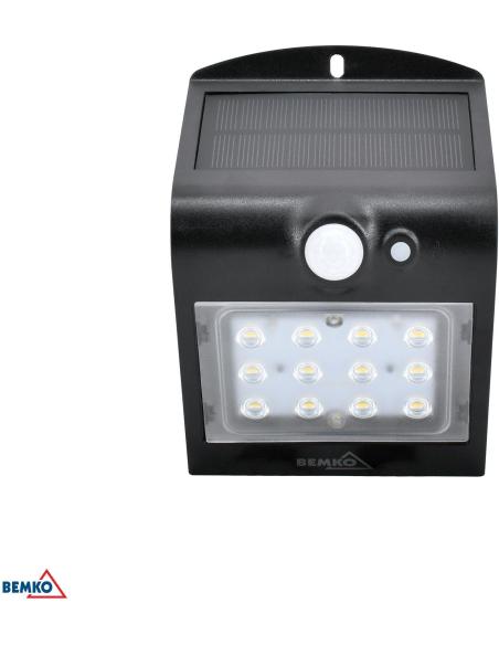 Naświetlacz SOLARNY LED TRINGO BEMKO 1.5W 220LM 4000K IP65 czarny cz. pir C83-SOT-001BL-PIR