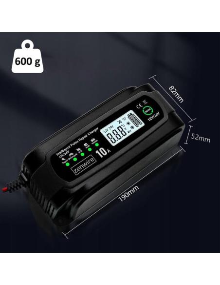 Prostownik Ładowarka Akumulatorów Samochodowy z Funkcją Naprawy 12V 24V 10A Zenwire JMD-10