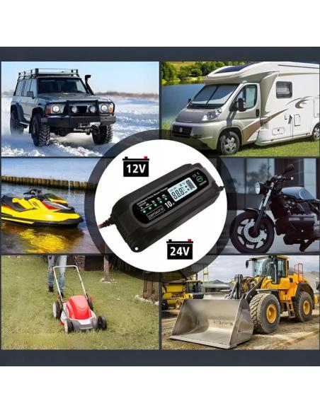 Prostownik Ładowarka Akumulatorów Samochodowy z Funkcją Naprawy 12V 24V 10A Zenwire JMD-10