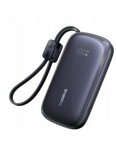 Powerbank Baseus EnerFill FC21 10000 mAh 22,5 W USB-A USB-C czarny z odłączanym kablem Lightning
