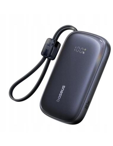 Powerbank Baseus EnerFill FC21 20000 mAh 22,5 W USB-A USB-C czarny z odłączanym kablem Lightning
