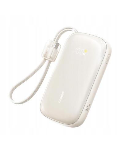 Powerbank Baseus EnerFill FC21 20000 mAh 22,5 W USB-A USB-C srebrny z odłączanym kablem Lightning