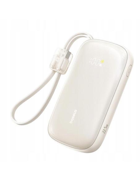 Powerbank Baseus EnerFill FC21 20000 mAh 22,5 W USB-A USB-C srebrny z odłączanym kablem Lightning