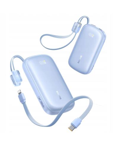 Powerbank Baseus EnerFill FC21 20000 mAh 22,5 W USB-A USB-C niebieski z odłączanym kablem Lightning