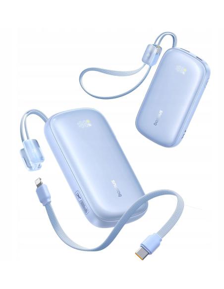 Powerbank Baseus EnerFill FC21 20000 mAh 22,5 W USB-A USB-C niebieski z odłączanym kablem Lightning