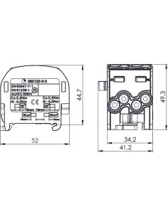 Blok rozdzielczy - odgałęźny SCB 25-2 Al/Cu 80120 SIMBLOCK niebieski 81505003 2