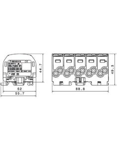 Blok rozdzielczy - odgałęźny Al/Cu 80150 SIMBLOCK szary SCB 25-5X 81500002 2